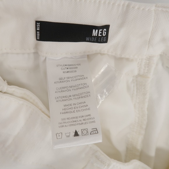 Kut From The Kloth Meg Pants Womens 2 White Wide Leg High Rise Stretch Twill - Picture 11 of 11